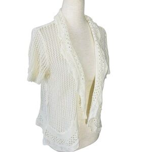 SWEET KIZZ Pointelle Crochet Cardigan